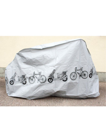 REGNSKYDD FÖR CYKEL, GRÅ MED MOTIV